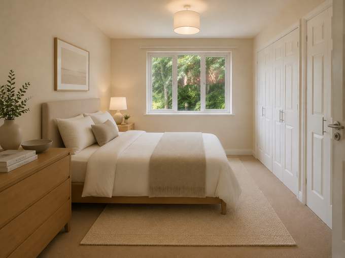 Main Bedroom at the 2-Bed 2-Bathroom Apartment, Anson House