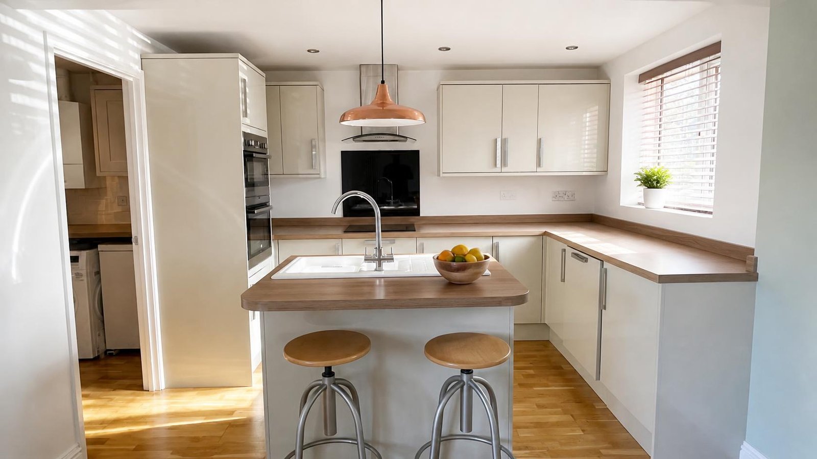 Kitchen with Island at the 3-Bed House, Greenwood Avenue