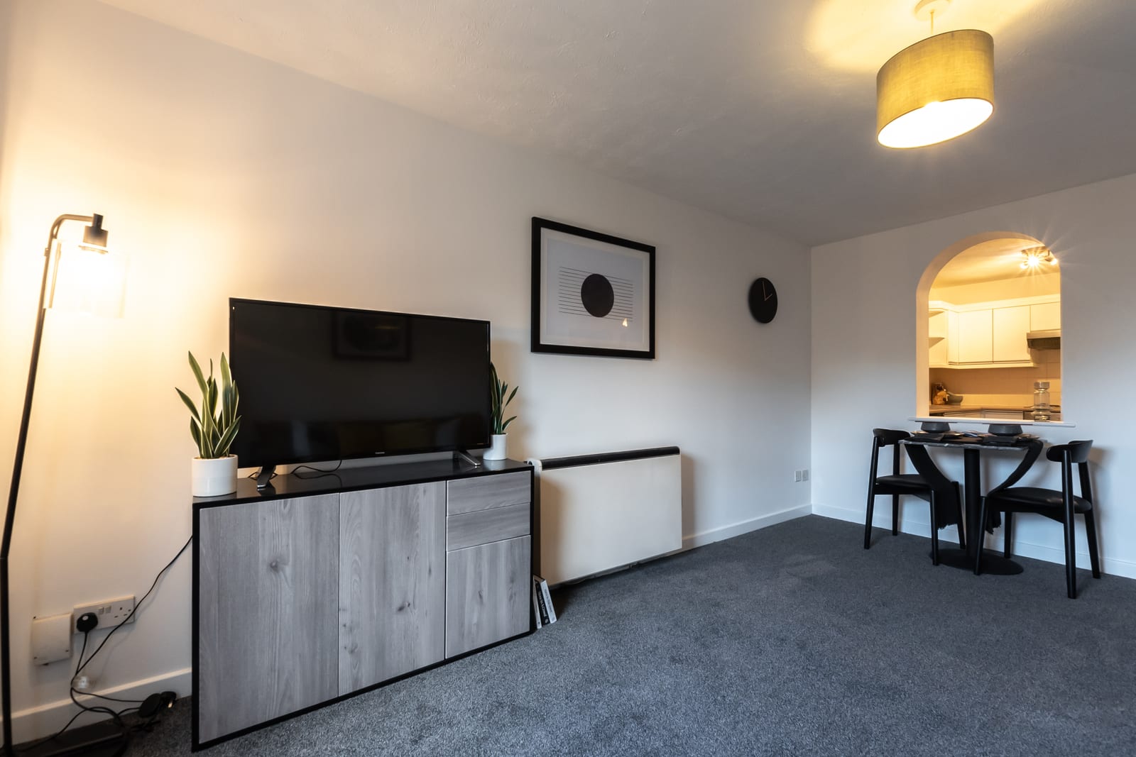 Lounge & Dining Area at the 1-Bed Ground Floor Flat, Daneway House