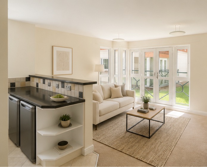 Lounge at the 2-Bed Ground Floor Apartment, Ocean Village